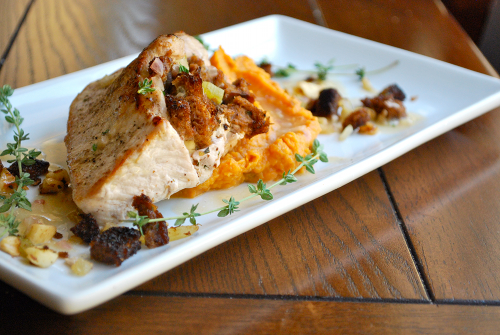 Rye-Stuffed Pork Chop