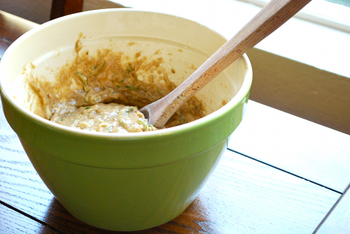 Mixing Bowl Sweet zucchini cupcakes with cream cheese frosting recipe and image by Lacey Stevens-Baier, personal chef of Sweet Pea Chef